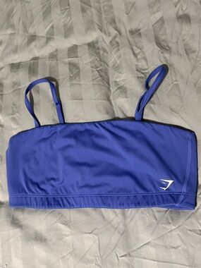 Gymshark Blue Bandeau Sports Bra with Straps